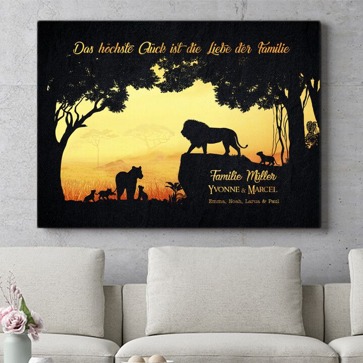 Personalisiertes Wandbild Könige des Dschungels