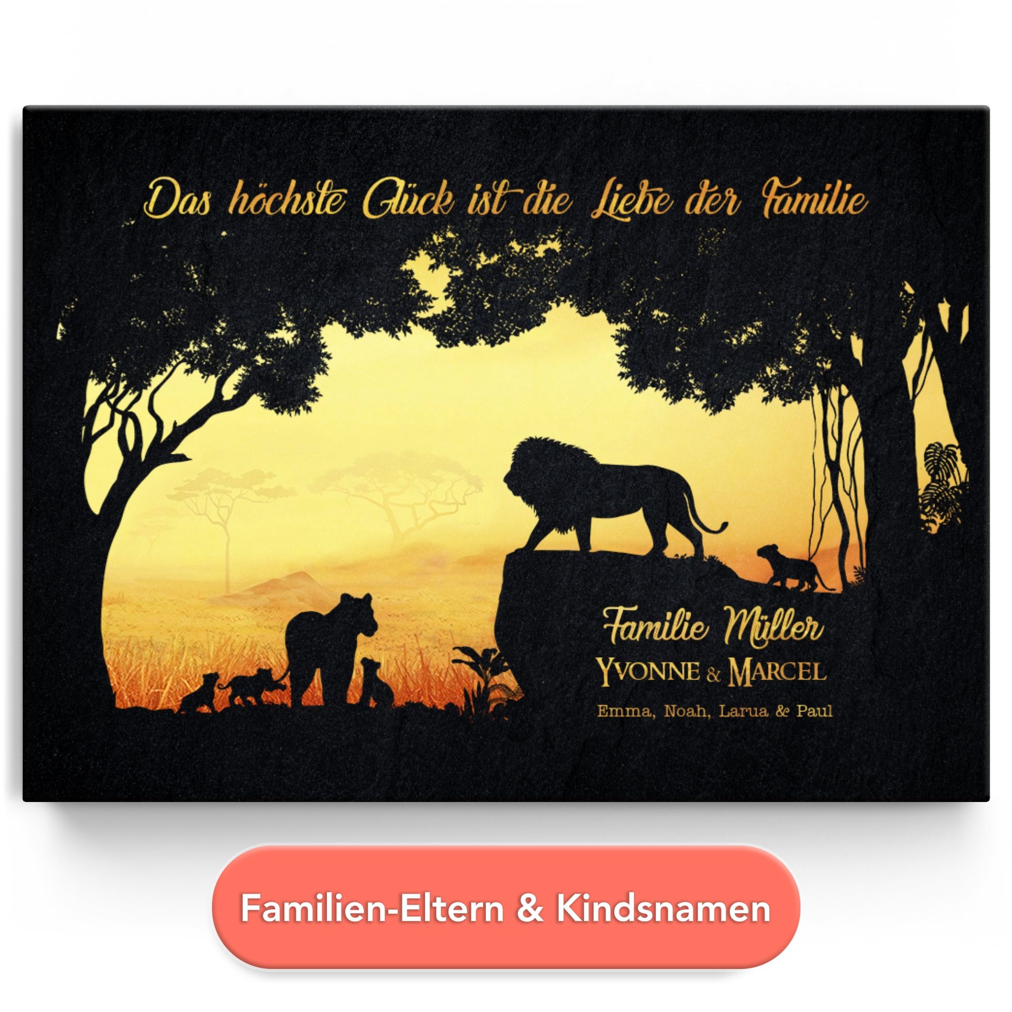 Personalisiertes Leinwandbild Könige des Dschungels
