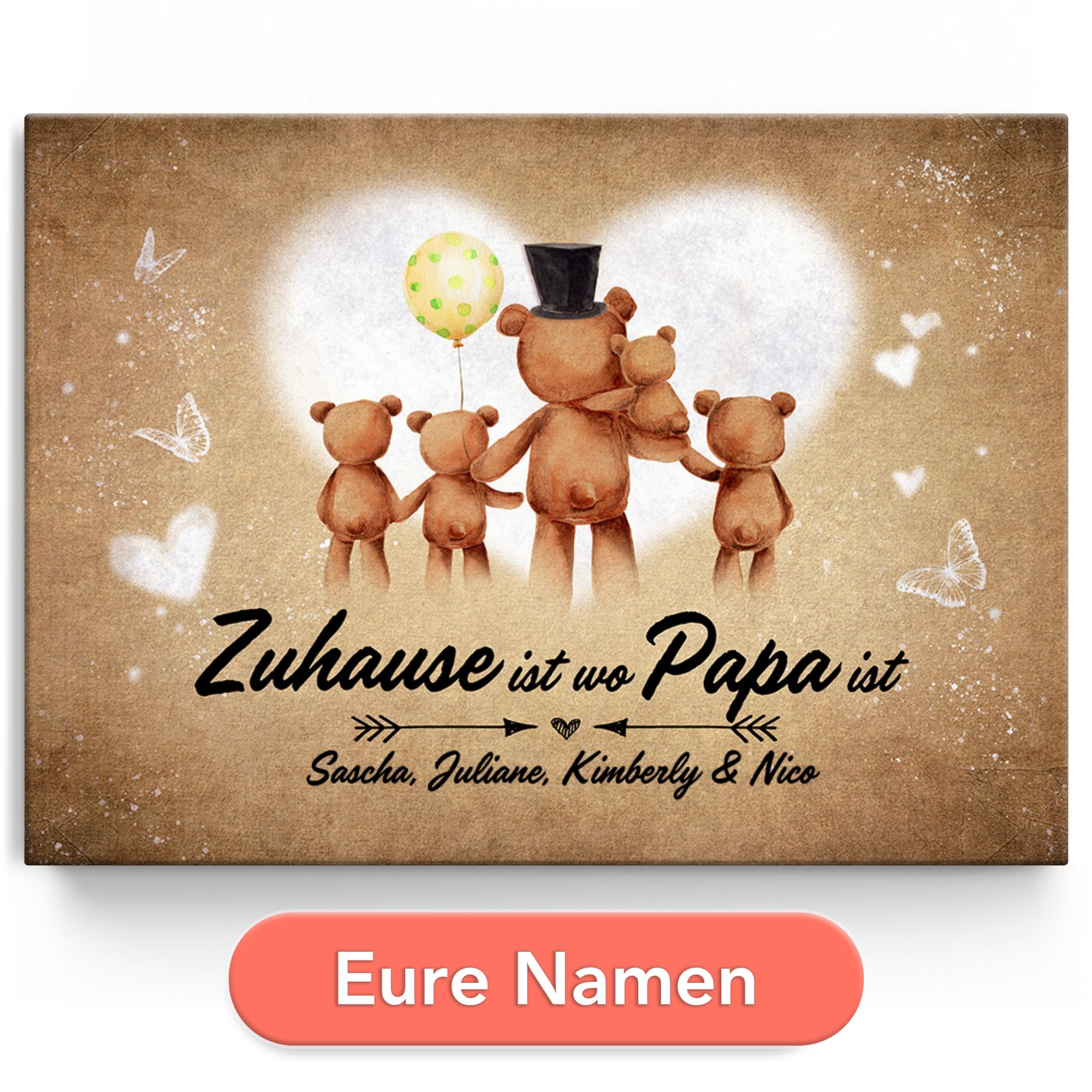 Personalisiertes Leinwandbild Teddypapa