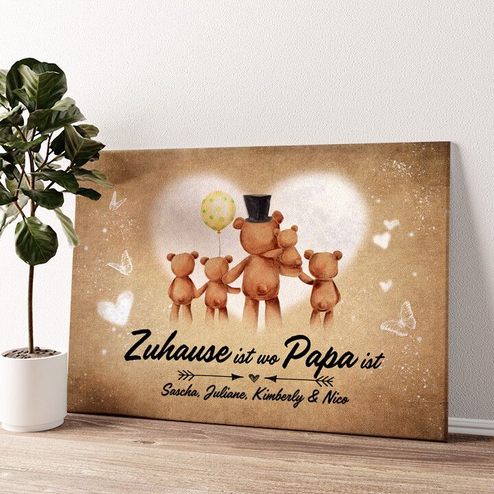 Leinwandbild personalisiert Teddypapa