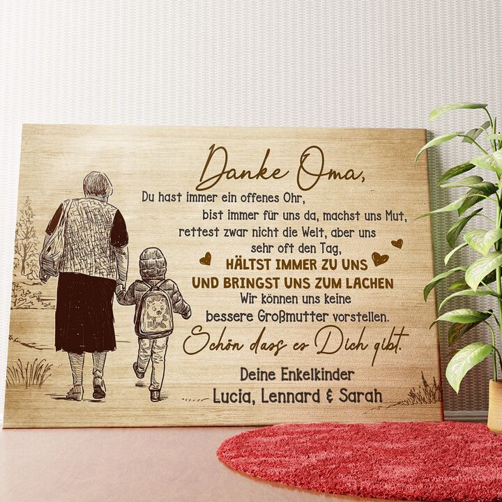 Danke Oma Wandbild personalisiert