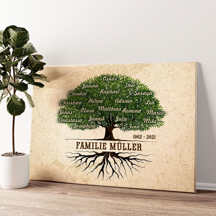 Leinwandbild personalisiert Familienwurzeln