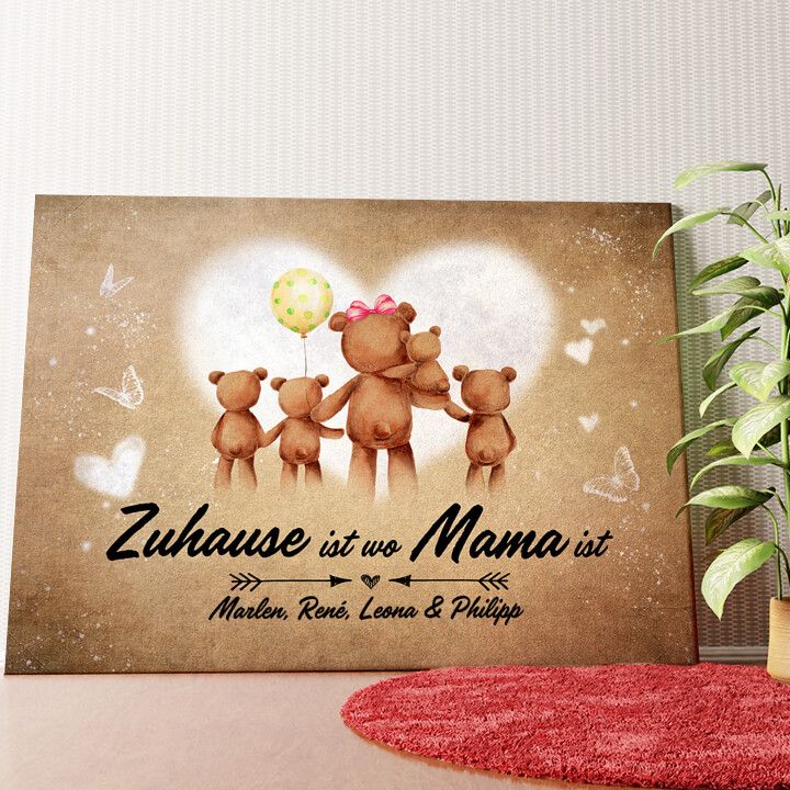 Teddymama Wandbild personalisiert