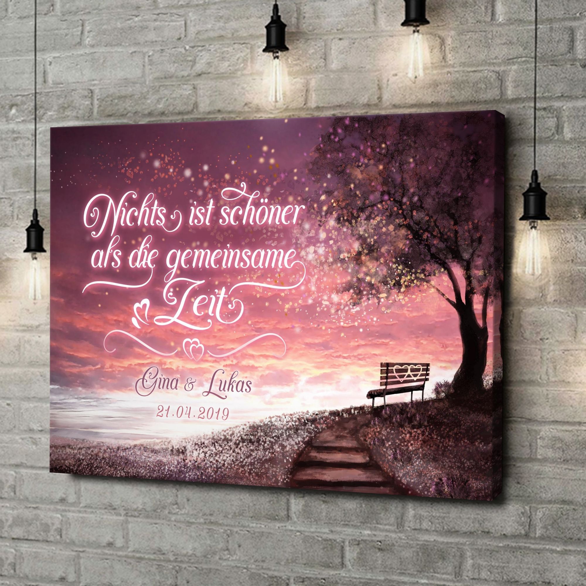 Liebesleinwand als Geschenk Romantischer Ausblick