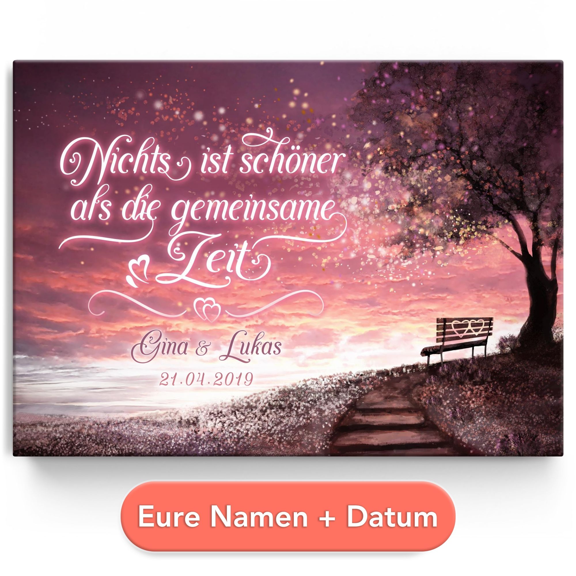 Personalisiertes Leinwandbild Romantischer Ausblick