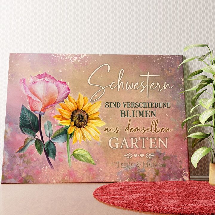 Blumenschwestern Wandbild personalisiert