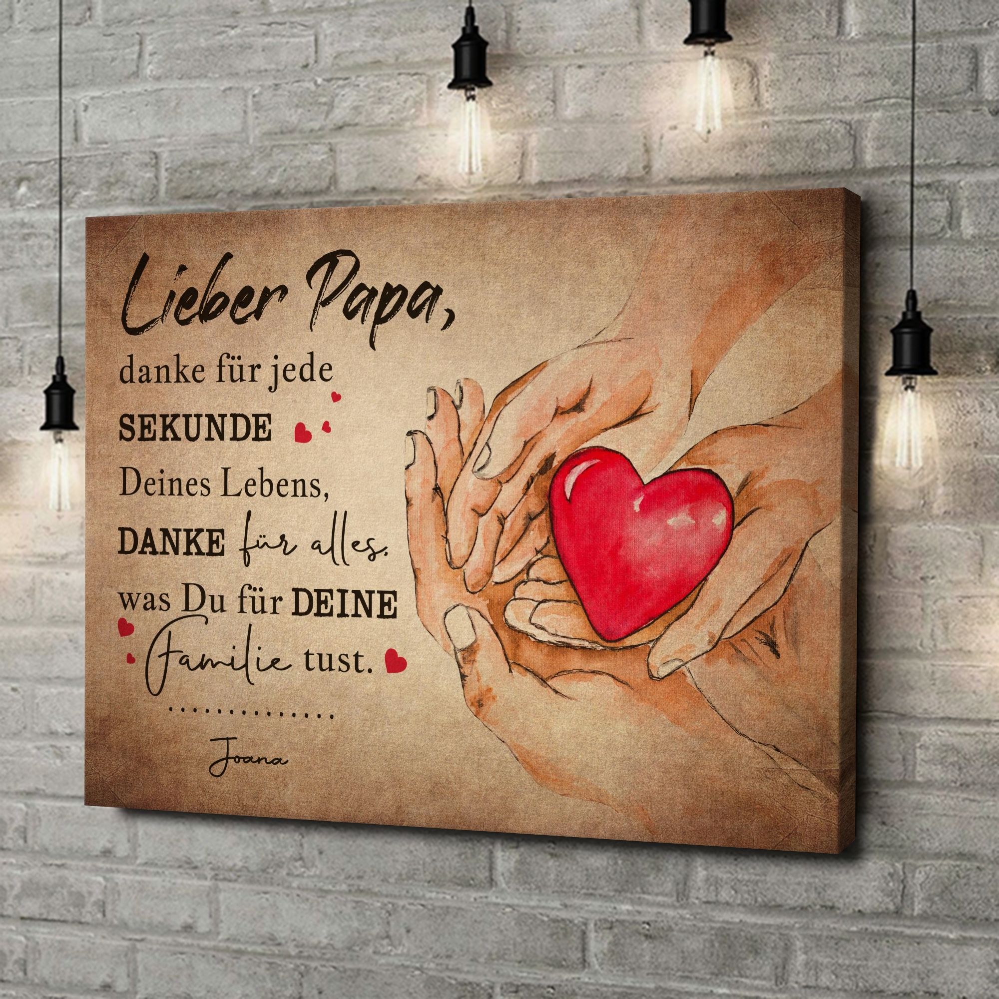 Liebesleinwand als Geschenk Ein Herz für Papa