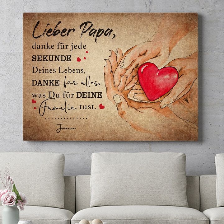 Personalisiertes Wandbild Ein Herz für Papa
