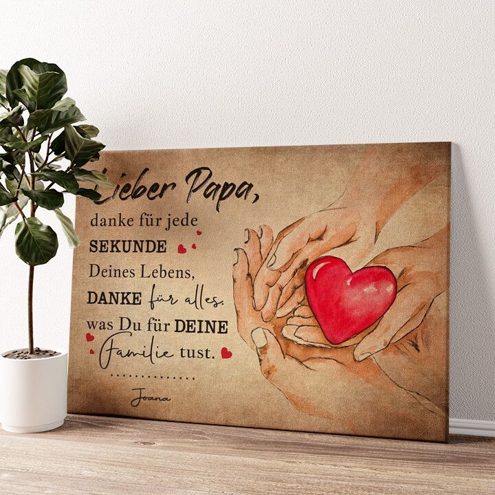 Leinwandbild personalisiert Ein Herz für Papa