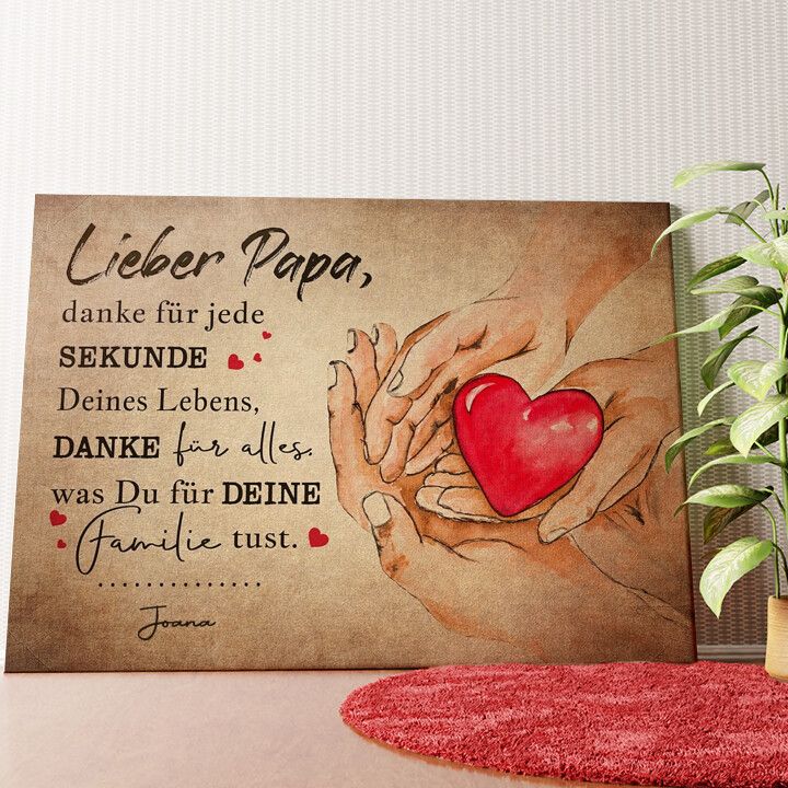 Ein Herz für Papa Wandbild personalisiert