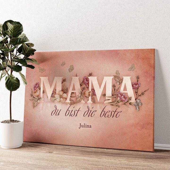 Leinwandbild personalisiert Du bist die Beste