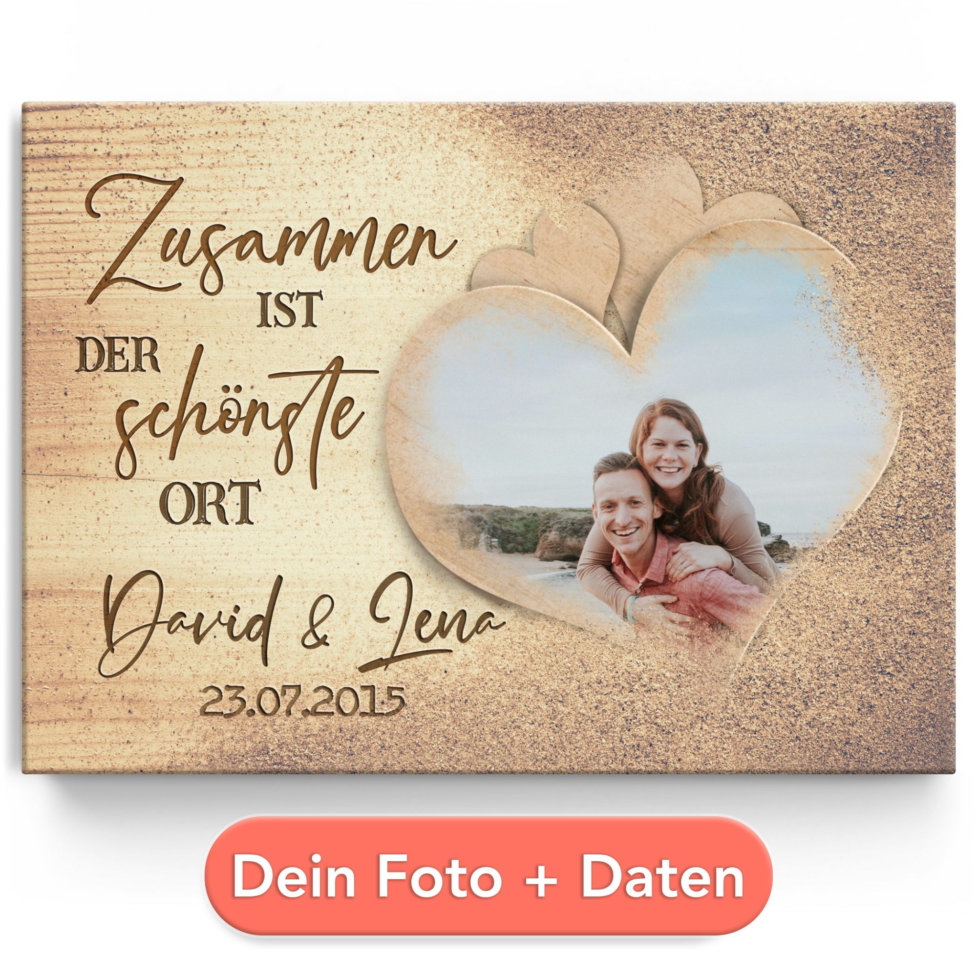 Personalisiertes Leinwandbild Der schönste Ort