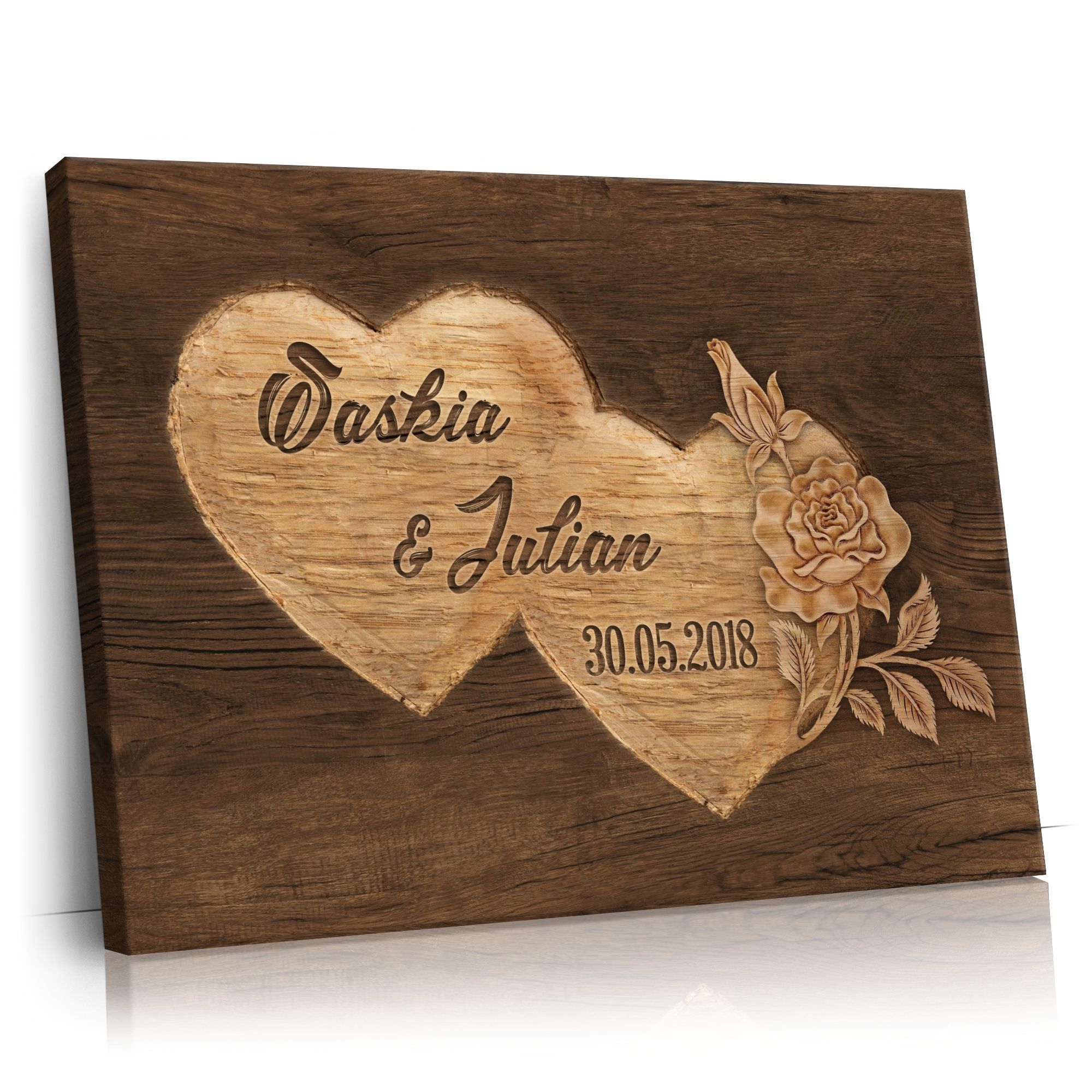 Personalisierbares Geschenk Doppelte Herzen