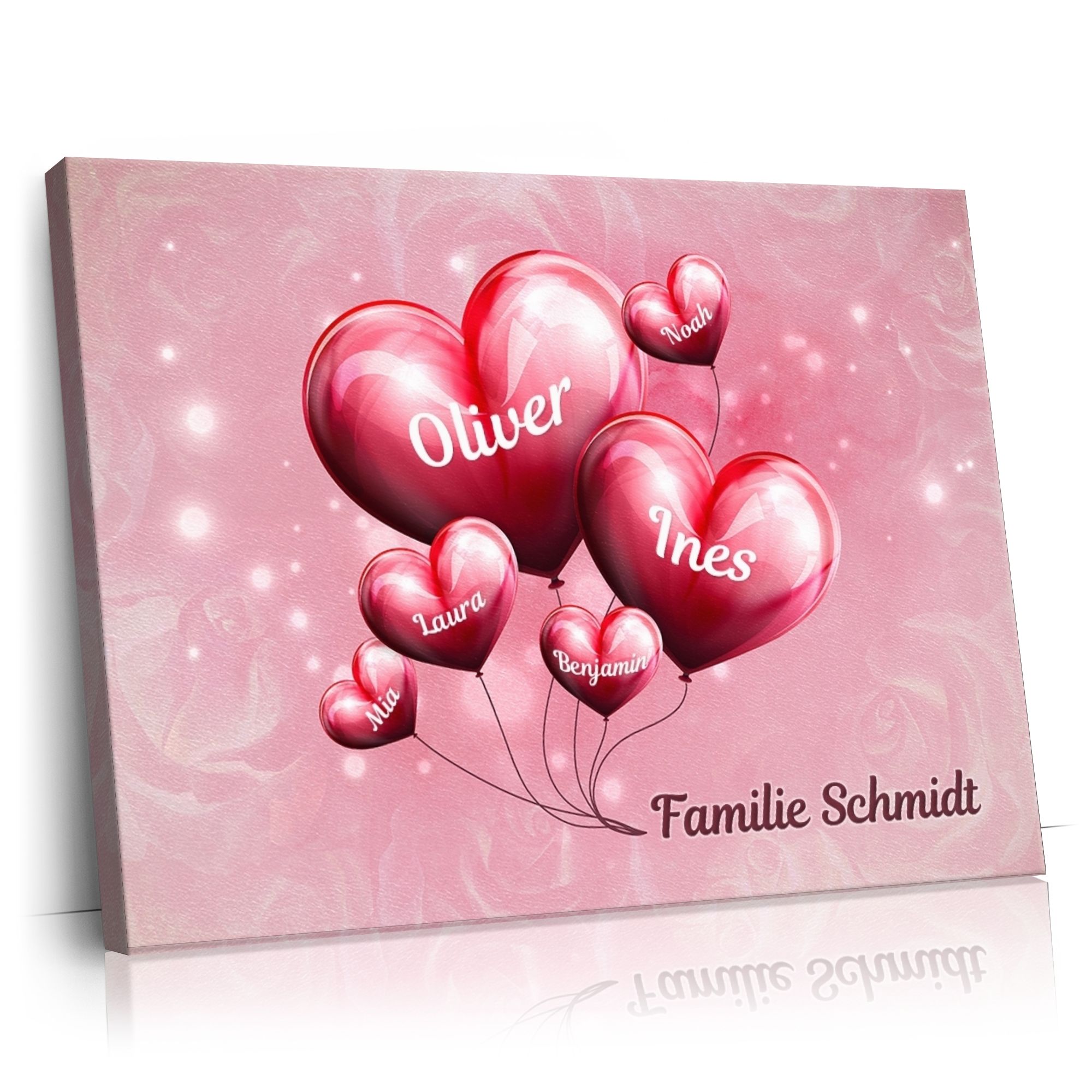 Personalisierbares Geschenk Familie mit Herz
