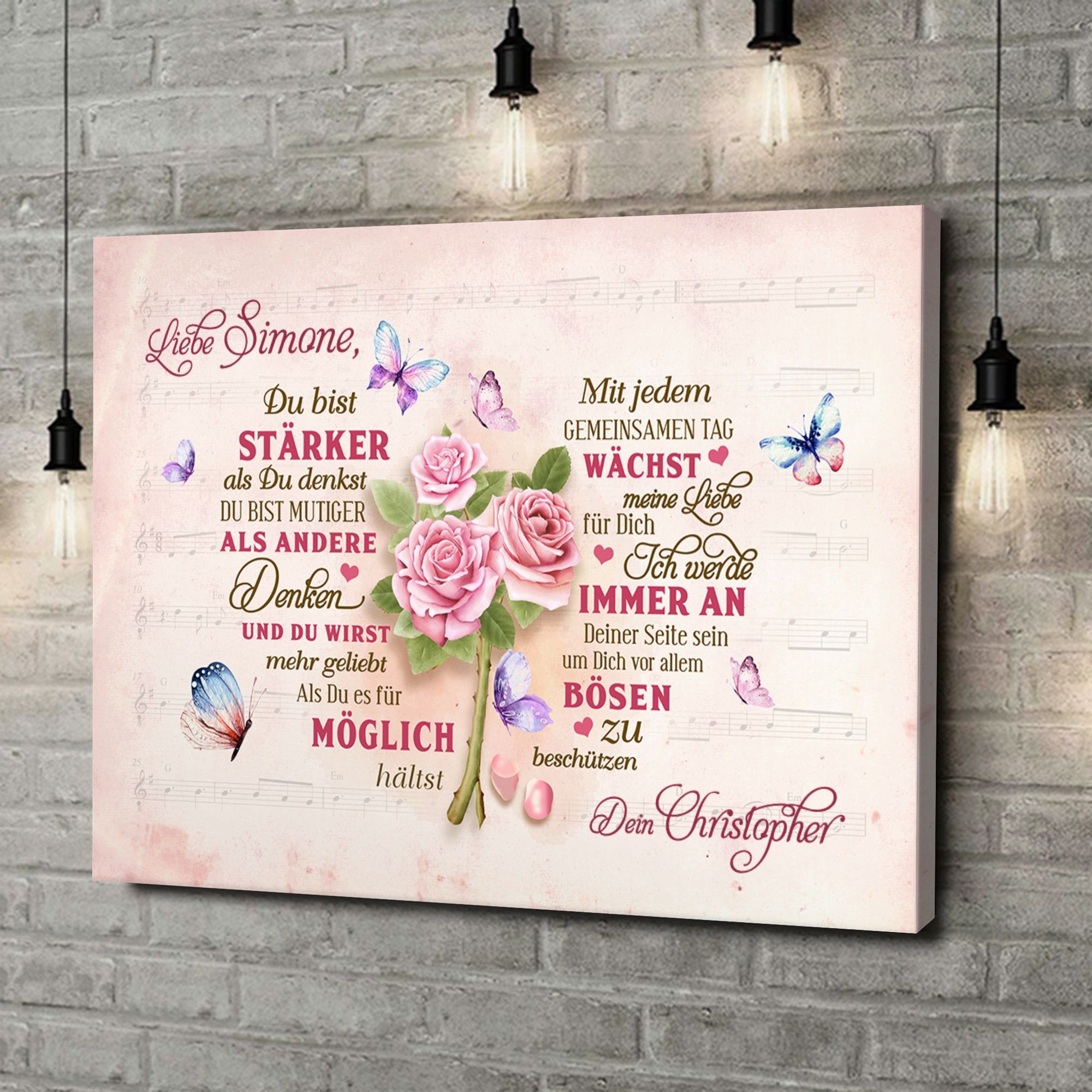 Liebesleinwand als Geschenk Romantisches Herz