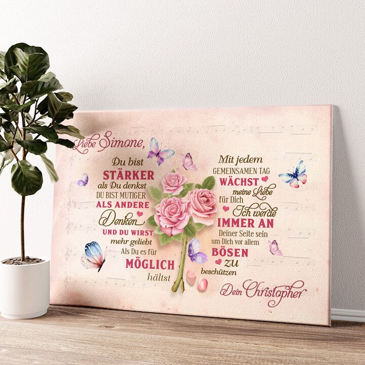Leinwandbild personalisiert Romantisches Herz