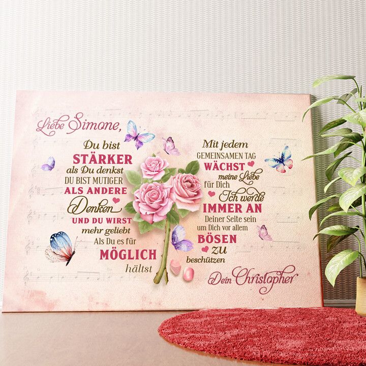 Romantisches Herz Wandbild personalisiert