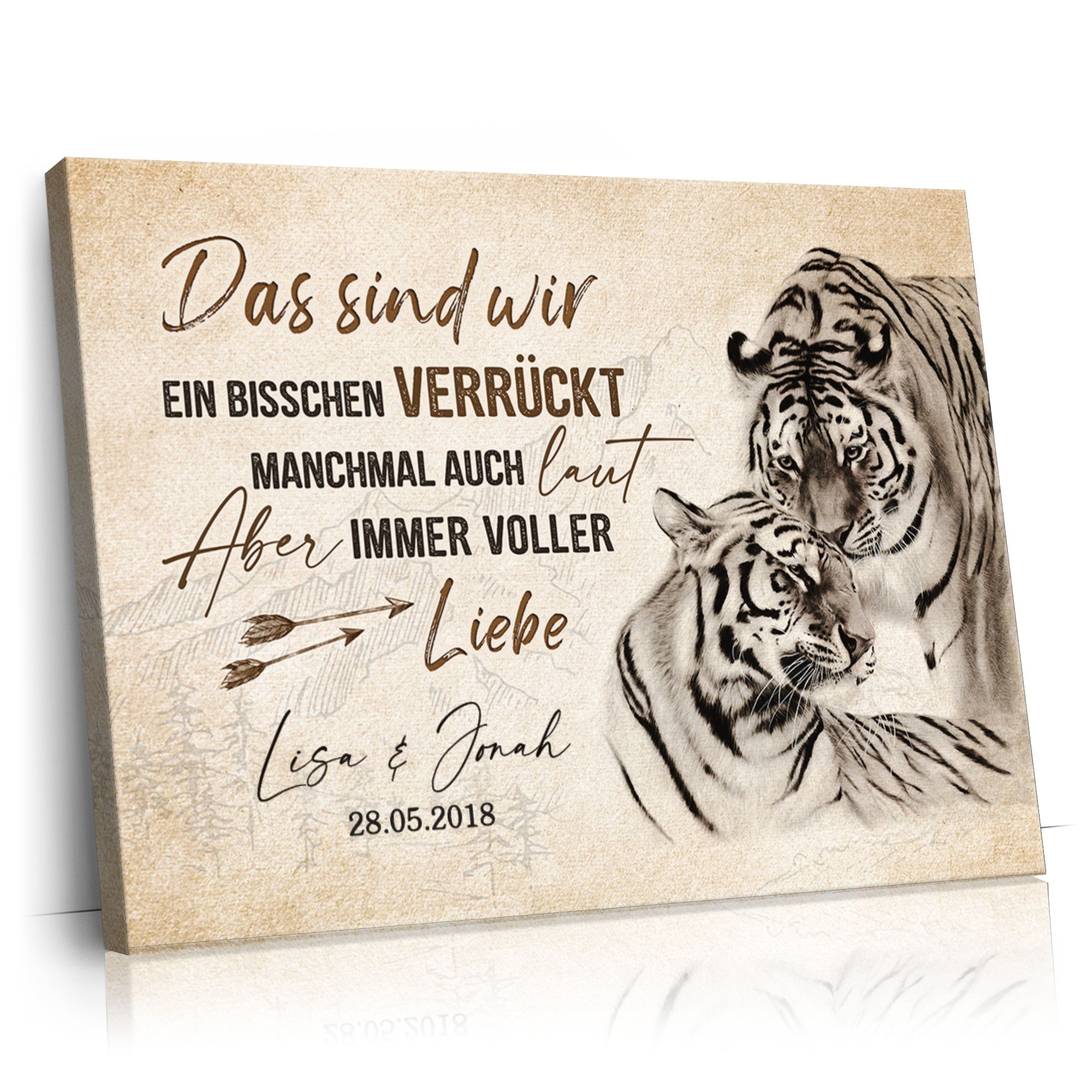 Personalisierbares Geschenk Tigerliebe
