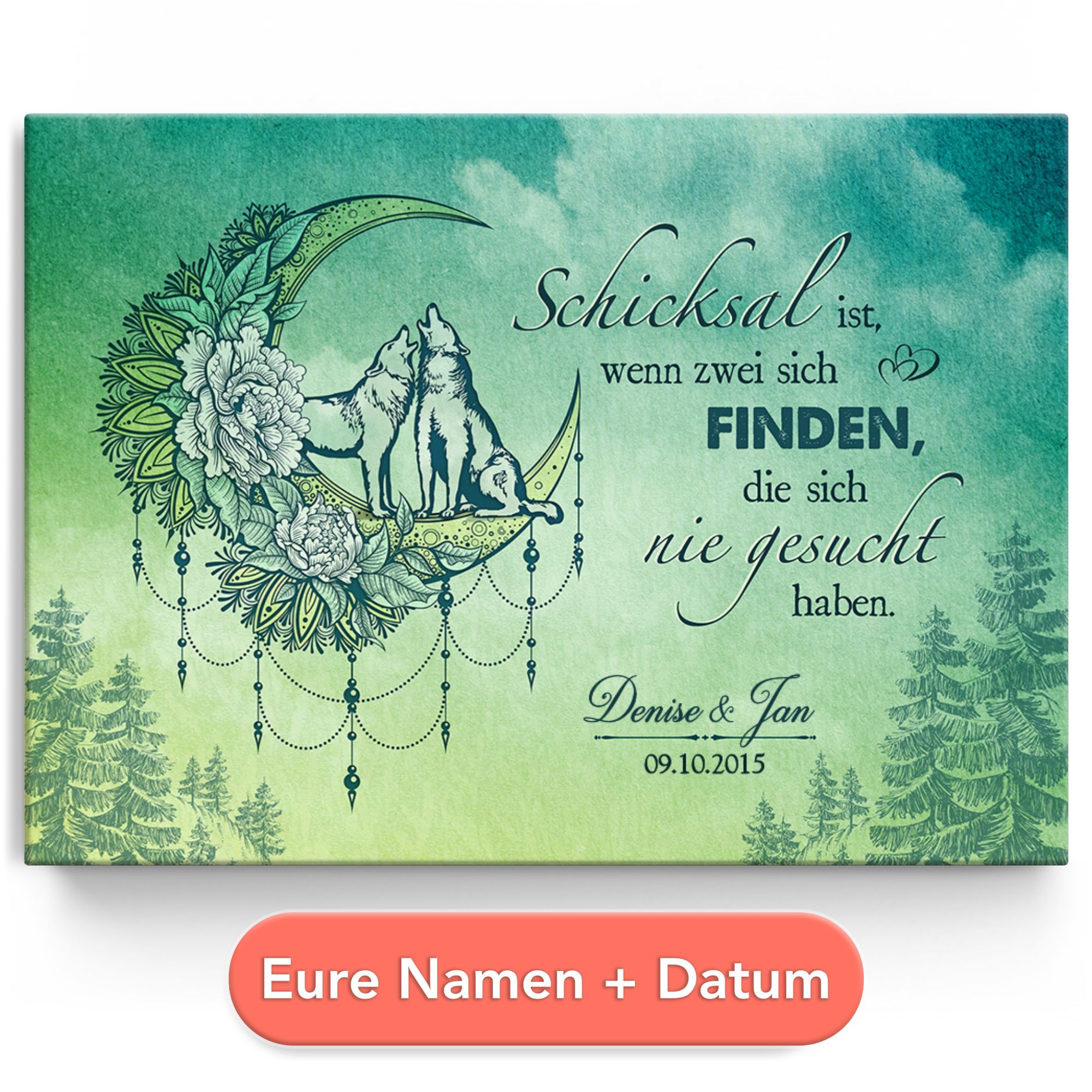 Personalisiertes Leinwandbild Wenn zwei sich finden