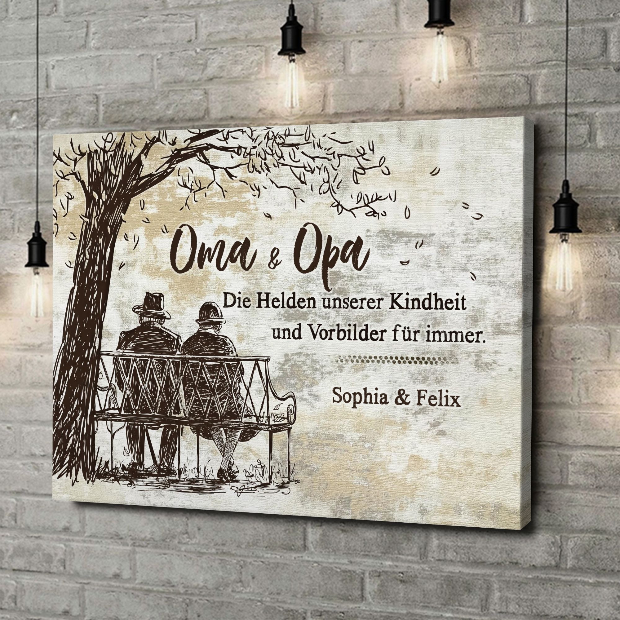 Liebesleinwand als Geschenk Großeltern sind Helden