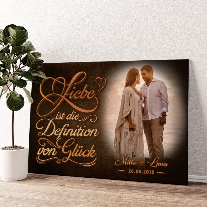 Leinwandbild personalisiert Liebe & Glück