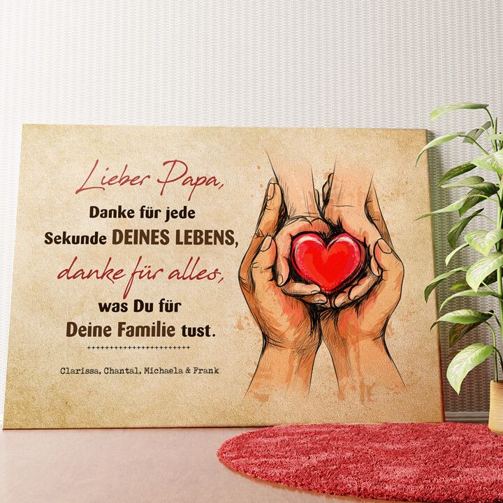 Jede Sekunde des Lebens Wandbild personalisiert