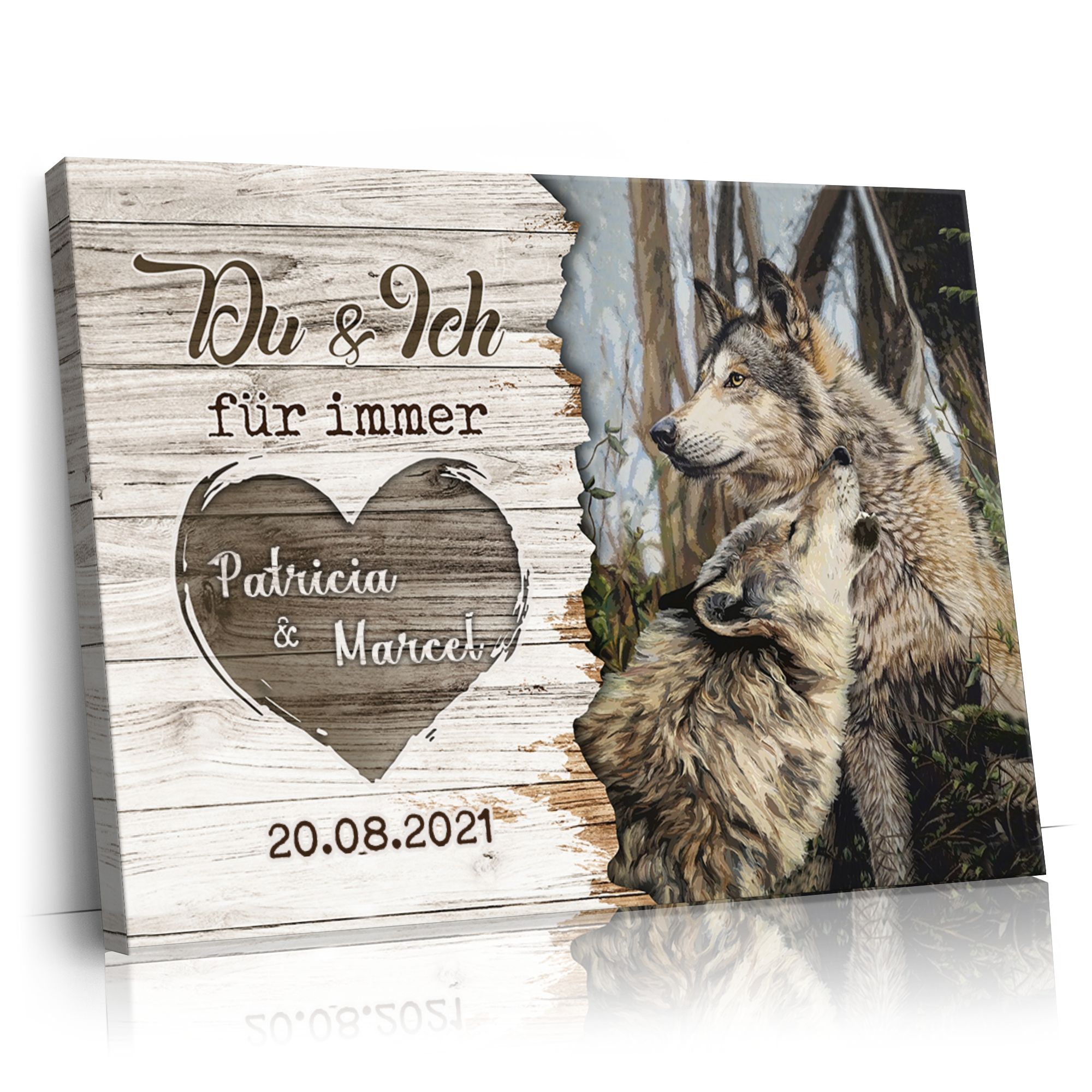 Personalisierbares Geschenk Wolfspaar
