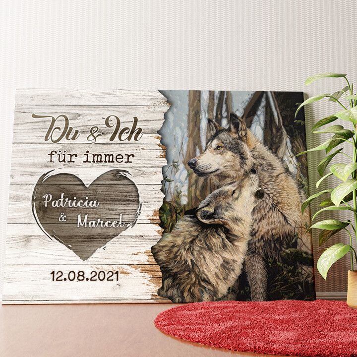 Wolfspaar Wandbild personalisiert