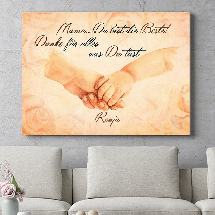 Personalisiertes Wandbild Mamas Hand