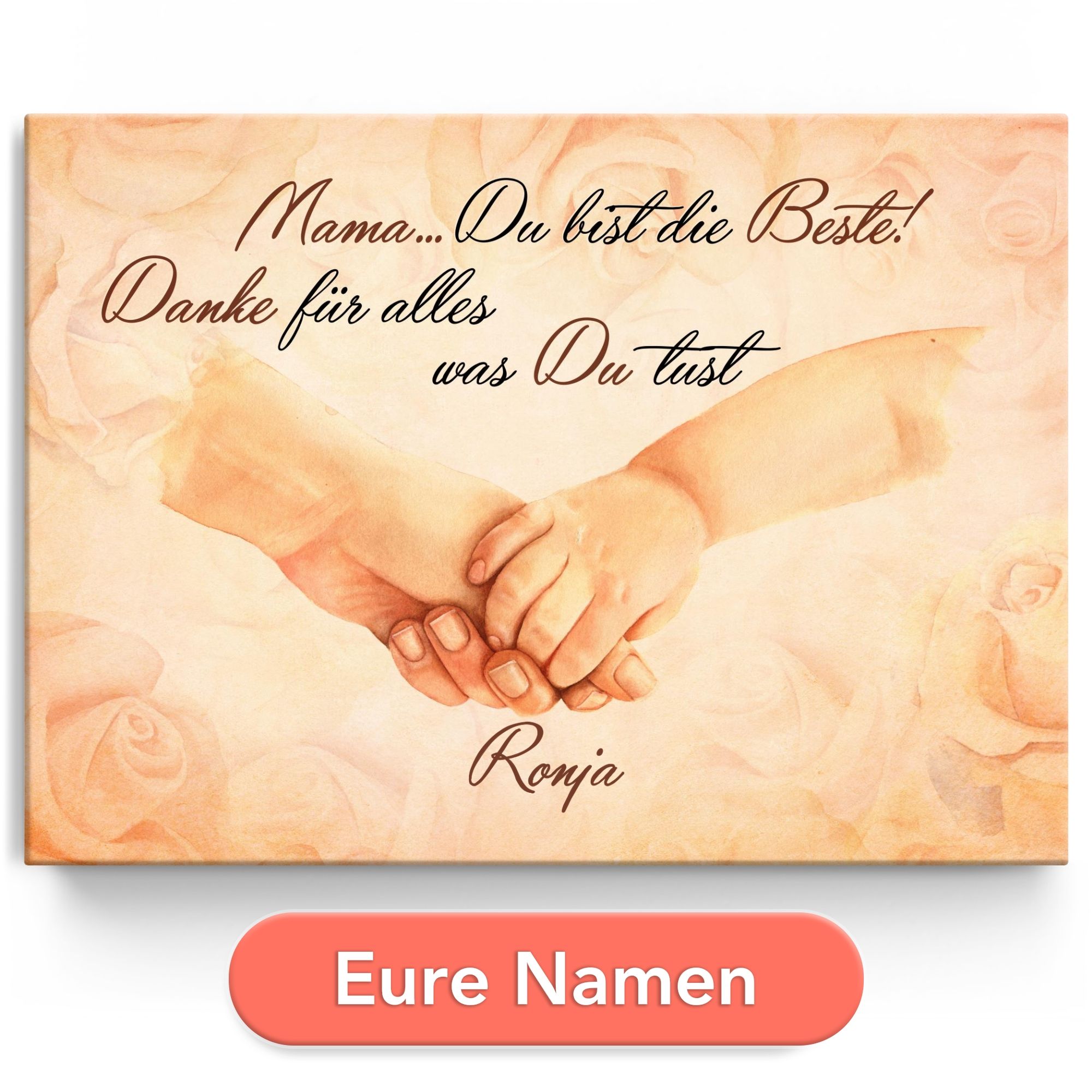 Personalisiertes Leinwandbild Mamas Hand