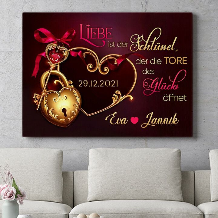 Personalisiertes Wandbild Schlüssel zum Herzen