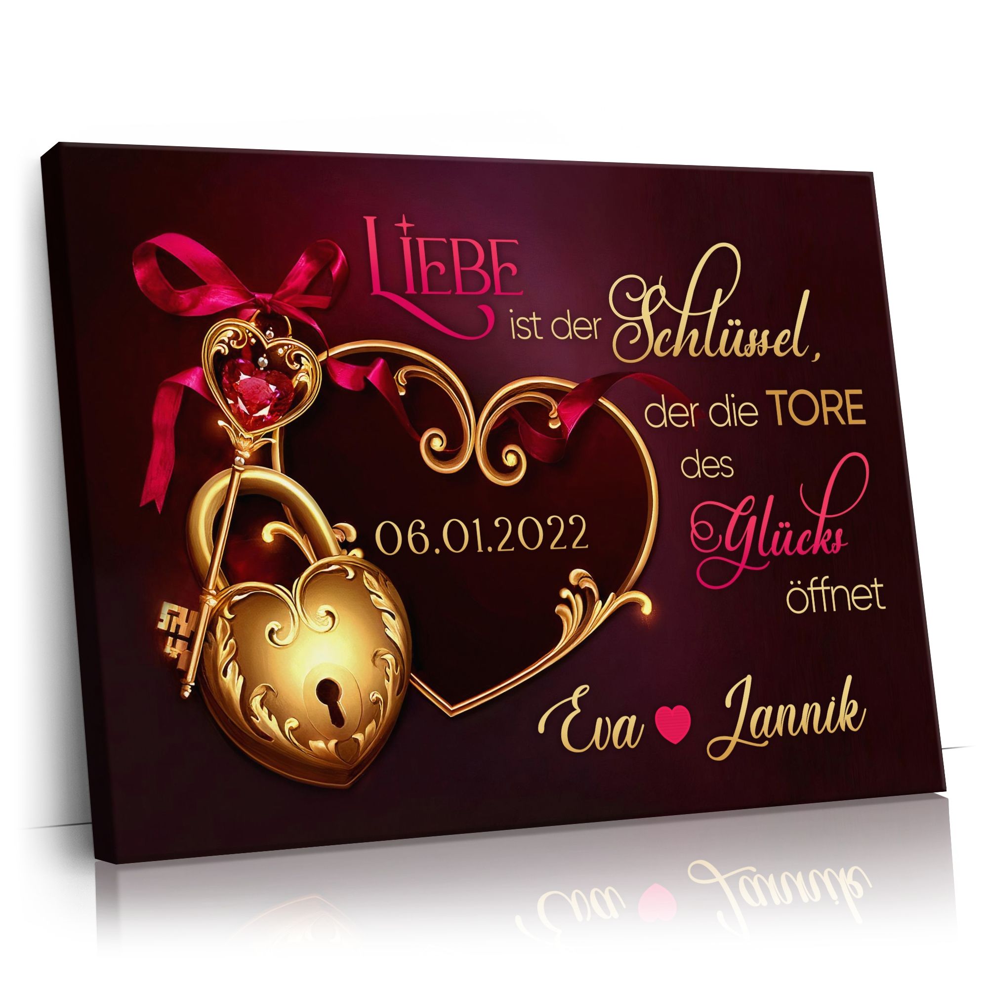 Personalisierbares Geschenk Schlüssel zum Herzen