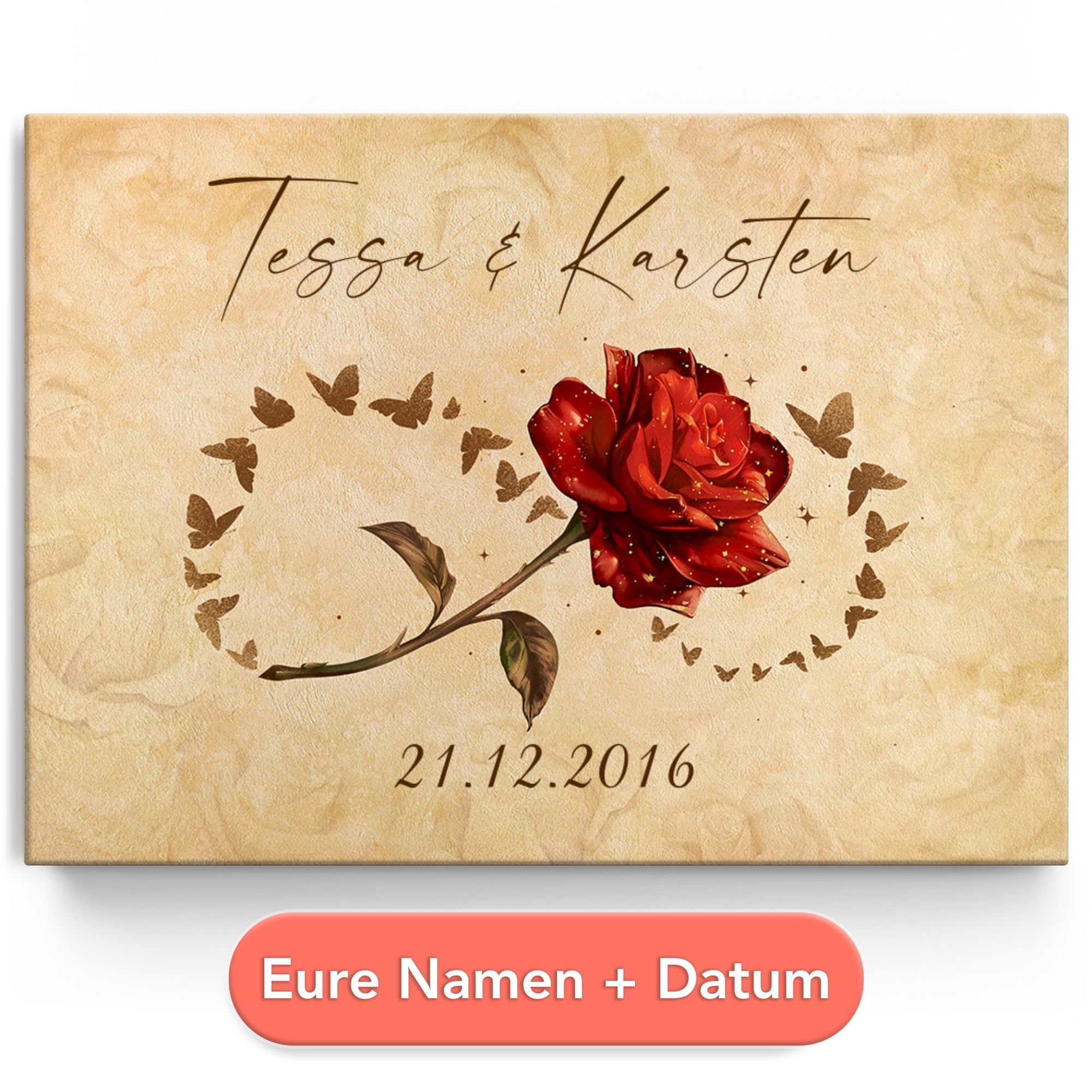 Personalisiertes Leinwandbild Du und ich für immer