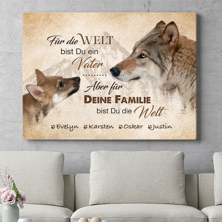 Personalisiertes Wandbild Wolfsvater