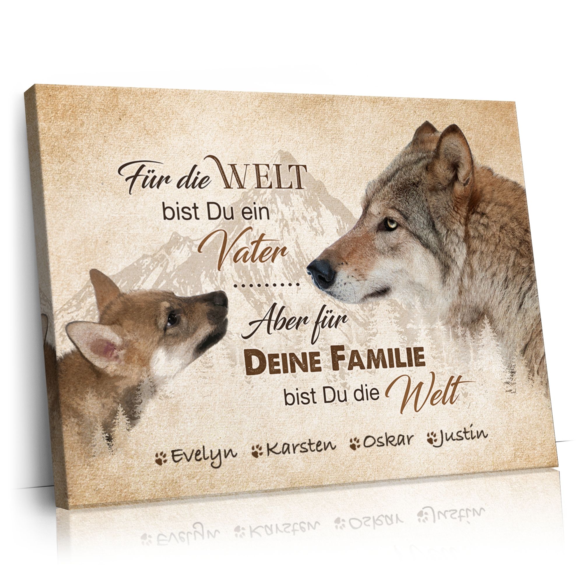 Personalisierbares Geschenk Wolfsvater