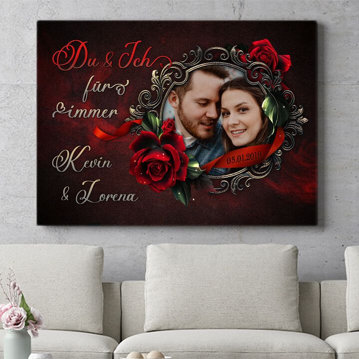 Personalisiertes Wandbild Rose für Dich