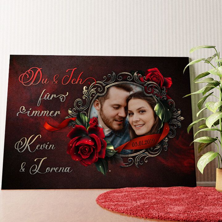 Rose für Dich Wandbild personalisiert