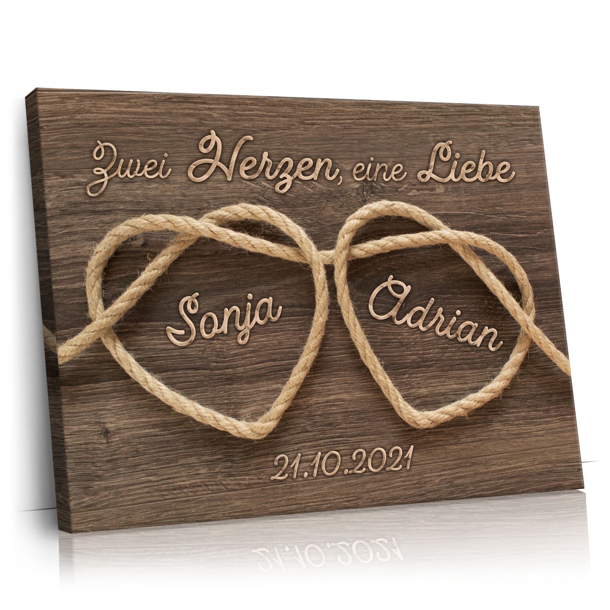 Personalisierbares Geschenk Verknüpfte Herzen