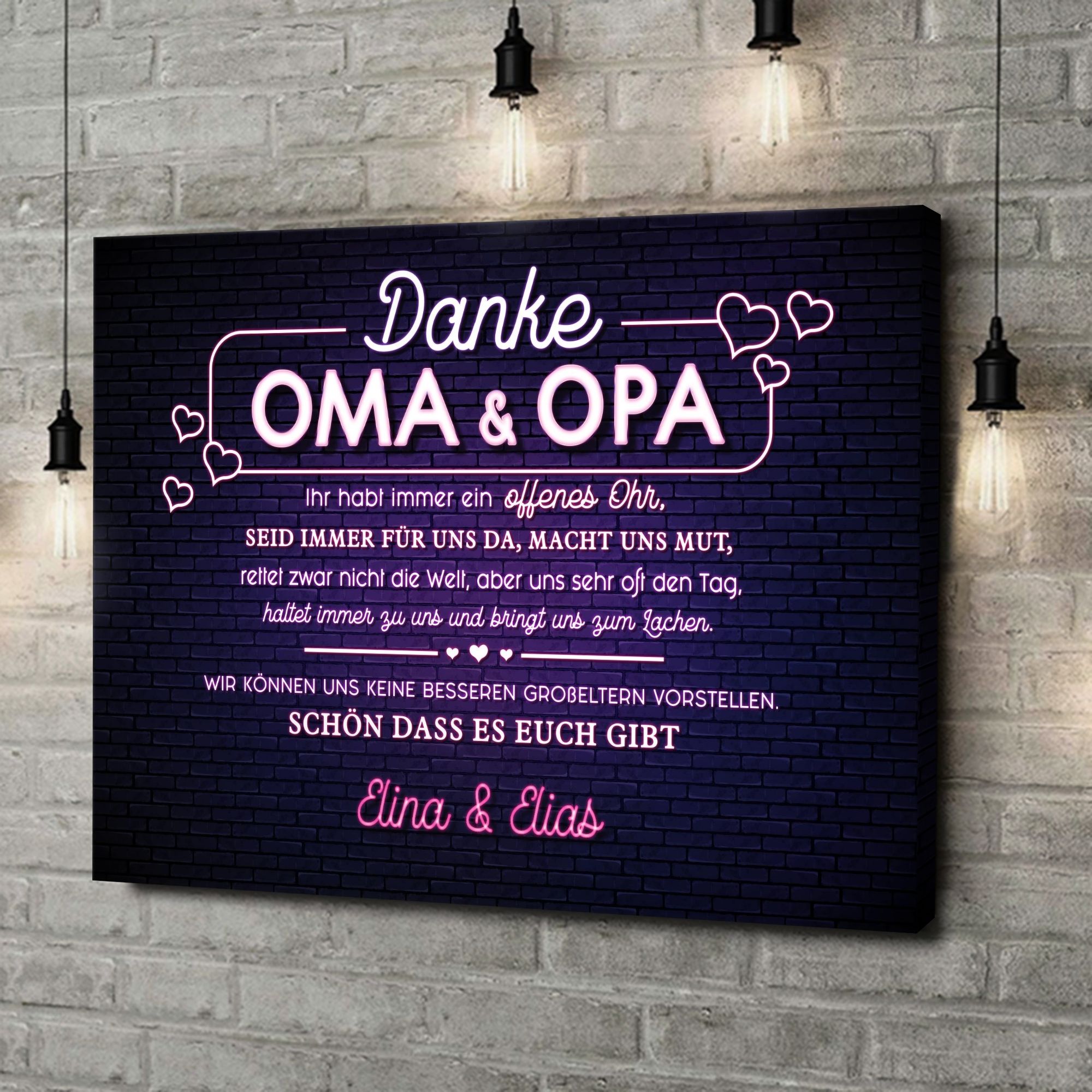 Liebesleinwand als Geschenk Oma & Opa sind immer da