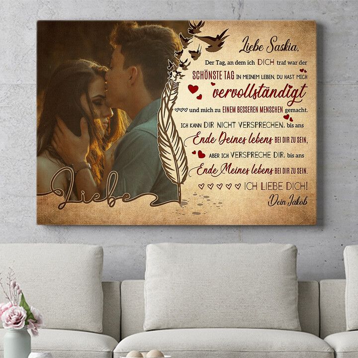 Personalisiertes Wandbild Liebesgeständnis