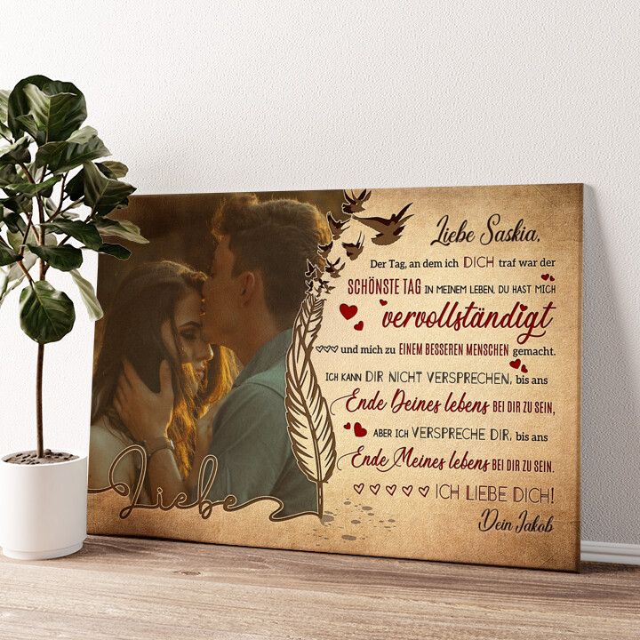 Leinwandbild personalisiert Liebesgeständnis