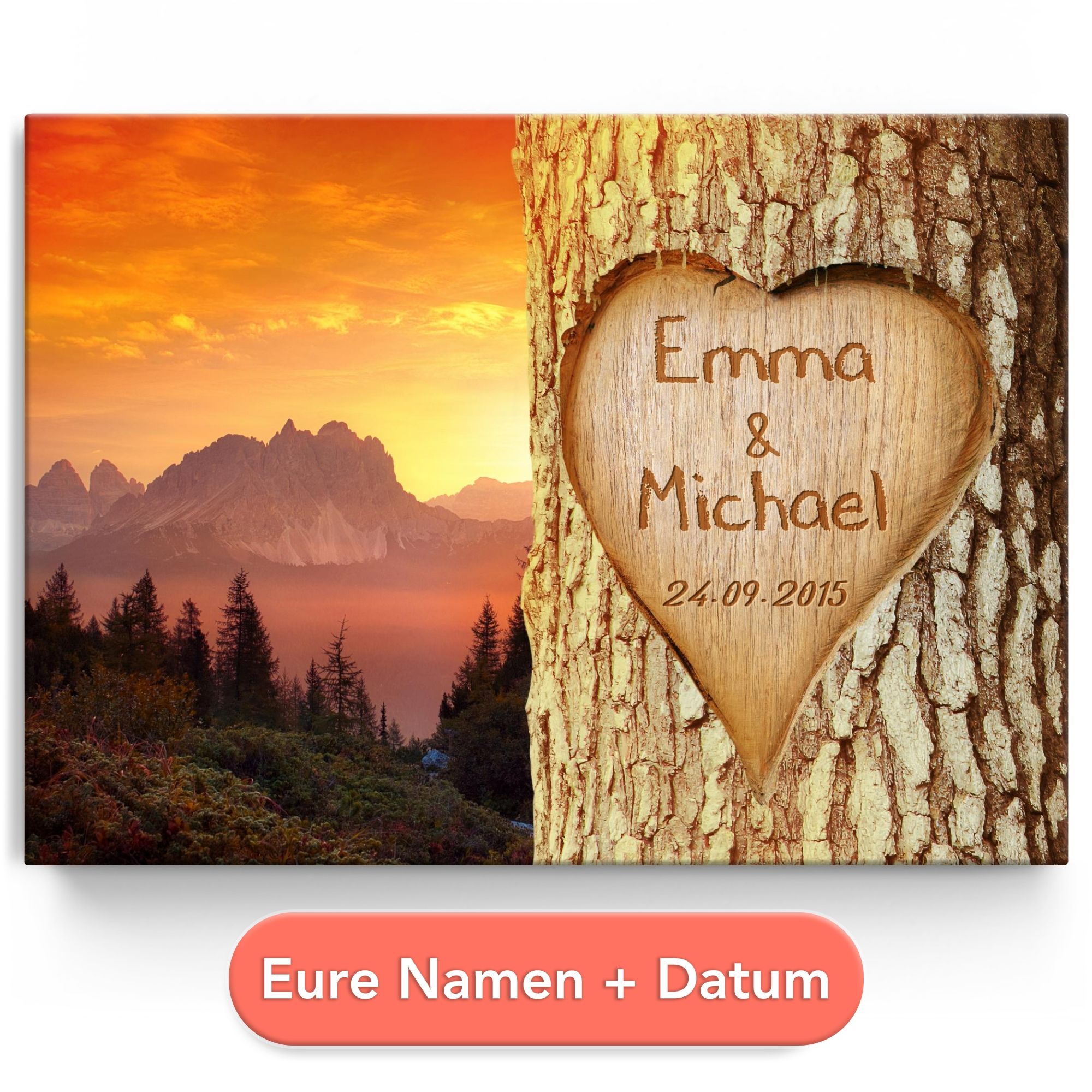 Personalisiertes Leinwandbild Verewigte Liebe
