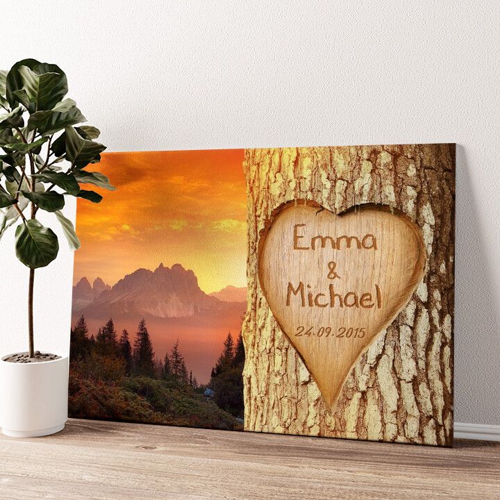 Leinwandbild personalisiert Verewigte Liebe