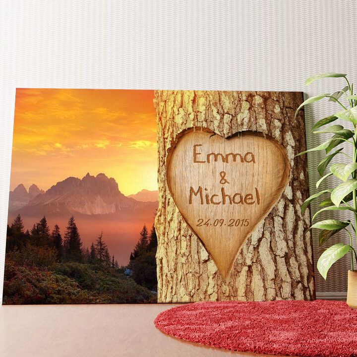 Verewigte Liebe Wandbild personalisiert
