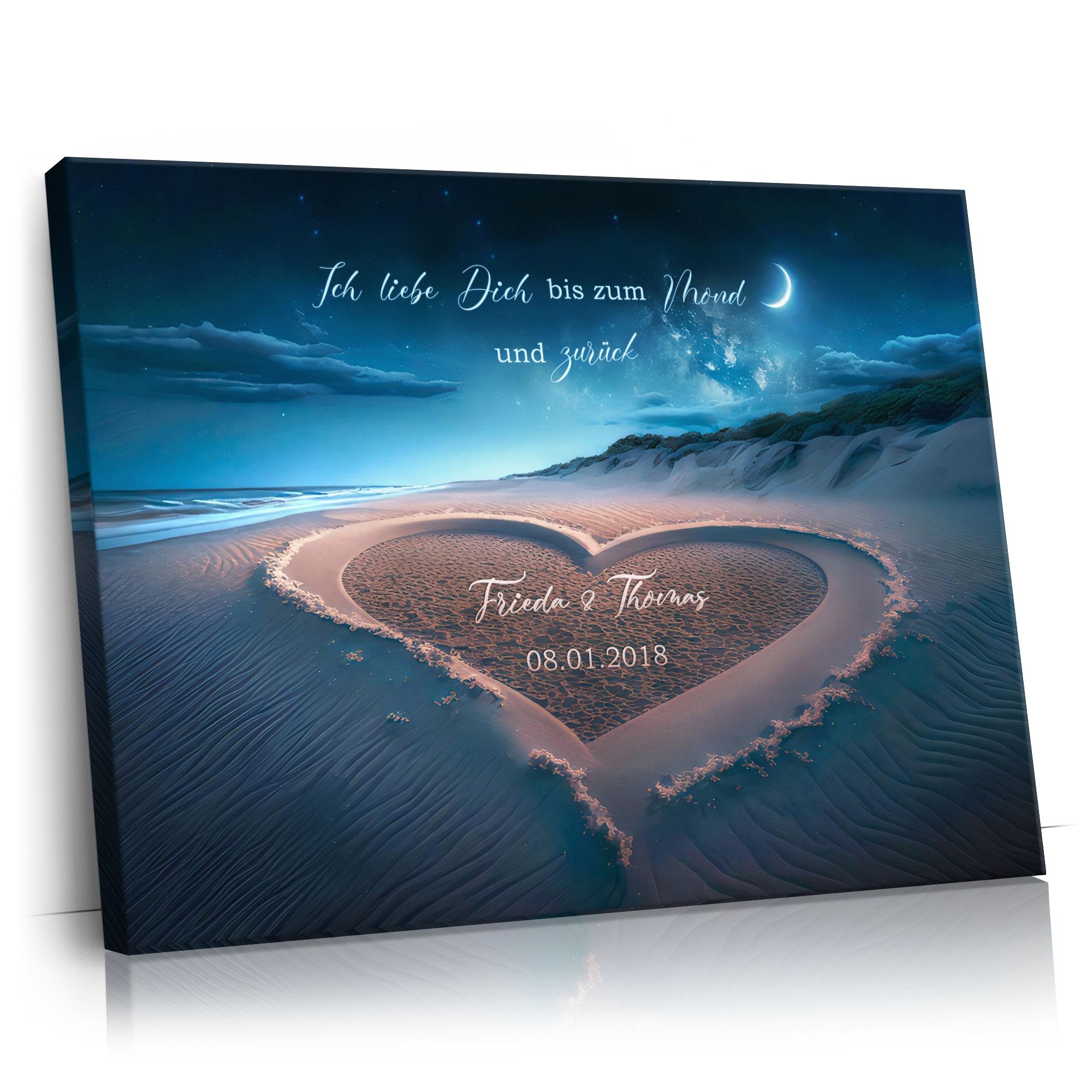 Personalisierbares Geschenk Herz im Sand