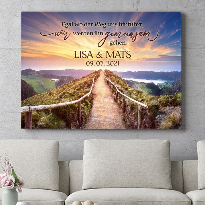 Personalisiertes Wandbild Pfad der Liebe