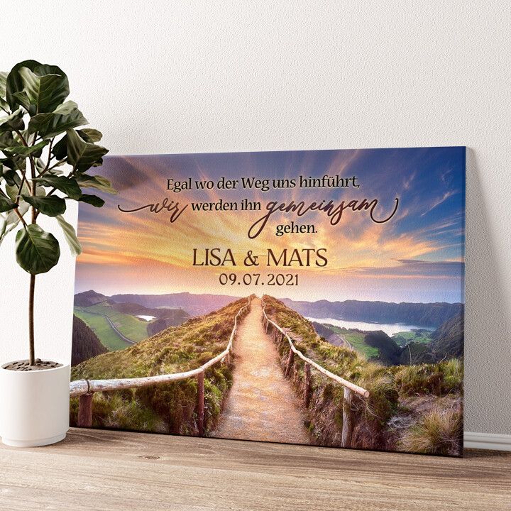 Leinwandbild personalisiert Pfad der Liebe