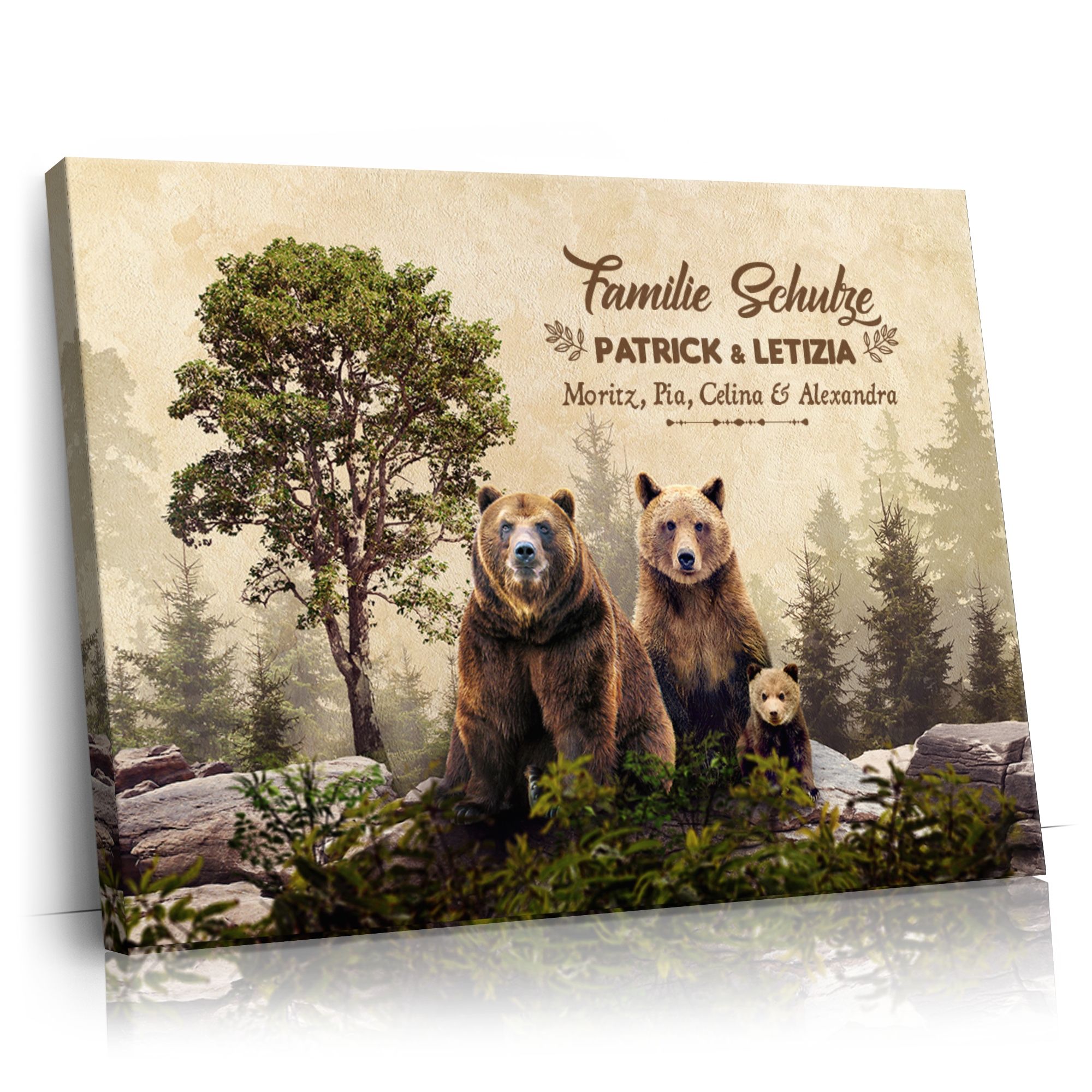 Personalisierbares Geschenk Bärenfamilie