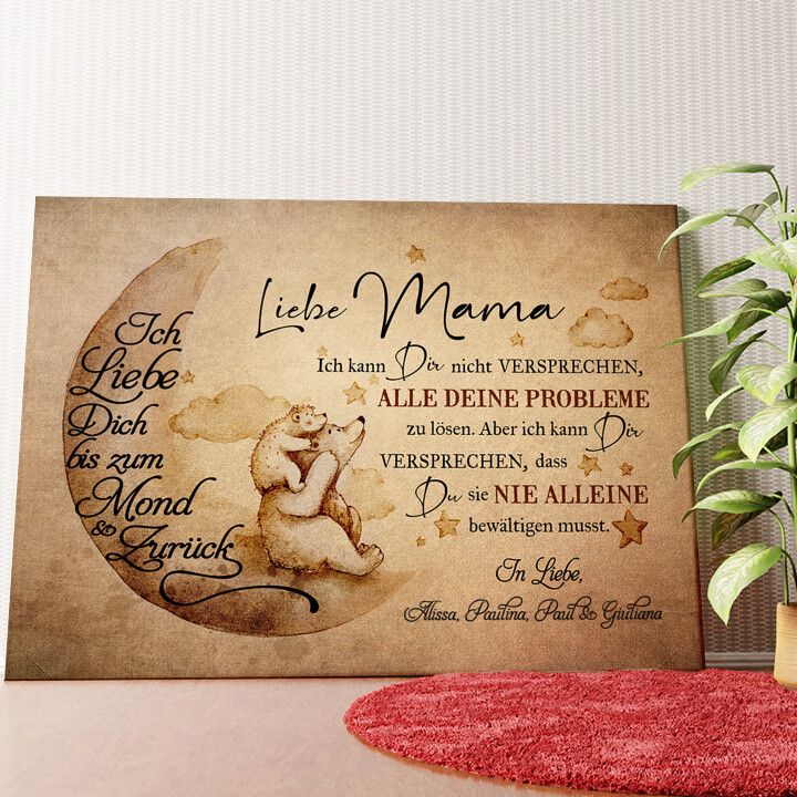 Niemals alleine Wandbild personalisiert
