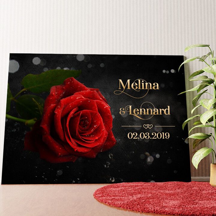 Rose der Liebe Wandbild personalisiert